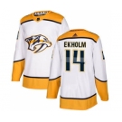 Men's Nashville Predators #14 Mattias Ekholm White Road Stitched Hockey Jersey