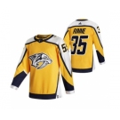 Men's Nashville Predators #35 Pekka Rinne Yellow 2020-21 Reverse Retro Alternate Hockey Jersey