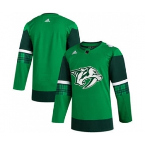 Men's Nashville Predators Blank 2020 St. Patrick's Day Stitched Hockey Jersey Green