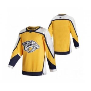 Men's Nashville Predators Blank Yellow 2020-21 Reverse Retro Alternate Hockey Jersey