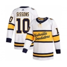 Men's Predators #10 Colton Sissons White Authentic 2020 Winter Classic Stitched Hockey Jersey