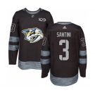 Men's Predators #3 Steven Santini Black 1917-2017 100th Anniversary Stitched Hockey Jersey