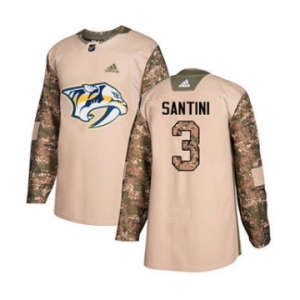 Men's Predators #3 Steven Santini Camo Authentic 2017 Veterans Day Stitched Hockey Jersey