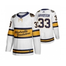 Men's Predators #33 Viktor Arvidsson White Authentic 2020 Winter Classic Stitched Hockey Jersey