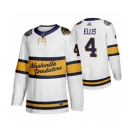 Men's Predators #4 Ryan Ellis White Authentic 2020 Winter Classic Stitched Hockey Jersey