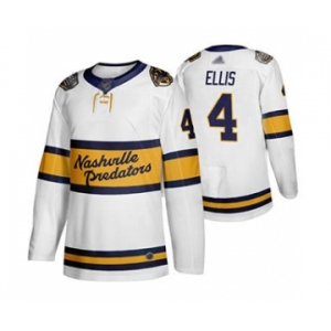 Men's Predators #4 Ryan Ellis White Authentic 2020 Winter Classic Stitched Hockey Jersey