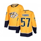 Men's Predators #57 Dante Fabbro Yellow Home Authentic Stitched Hockey Jersey