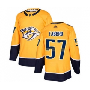 Men's Predators #57 Dante Fabbro Yellow Home Authentic Stitched Hockey Jersey