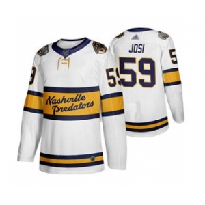 Men's Predators #59 Roman Josi White Authentic 2020 Winter Classic Stitched Hockey Jersey