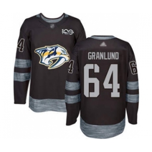 Men's Predators #64 Mikael Granlund Black 1917-2017 100th Anniversary Stitched Hockey Jersey