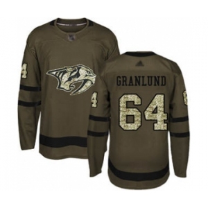 Men's Predators #64 Mikael Granlund Green Salute to Service Stitched Hockey Jersey