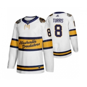 Men's Predators #8 Kyle Turris White 2020 Winter Classic Retro Authentic Hockey Jersey
