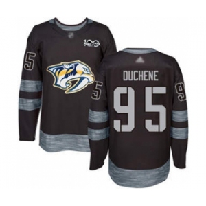 Men's Predators #95 Matt Duchene Black 1917-2017 100th Anniversary Stitched Hockey Jersey