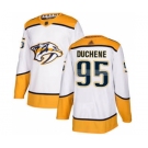 Men's Predators #95 Matt Duchene White Road Stitched Hockey Jersey