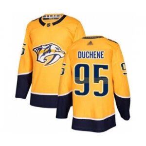 Men's Predators #95 Matt Duchene Yellow Home Stitched Hockey Jersey