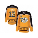 Men's Reebok Nashville Predators #12 Mike Fisher Authentic Gold Home 2017 Stanley Cup Final NHL Jersey New Style