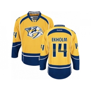 Men's Reebok Nashville Predators #14 Mattias Ekholm Authentic Gold Home NHL Jersey
