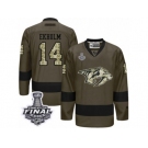 Men's Reebok Nashville Predators #14 Mattias Ekholm Premier Green Salute to Service 2017 Stanley Cup Final NHL Jersey