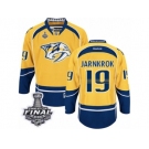 Men's Reebok Nashville Predators #19 Calle Jarnkrok Premier Gold Home 2017 Stanley Cup Final NHL Jersey