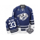 Men's Reebok Nashville Predators #33 Colin Wilson Premier Blue Third 2017 Stanley Cup Final NHL Jersey