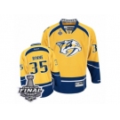 Men's Reebok Nashville Predators #35 Pekka Rinne Premier Gold Home 2017 Stanley Cup Final NHL Jersey