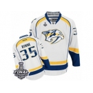 Men's Reebok Nashville Predators #35 Pekka Rinne Premier White Away 2017 Stanley Cup Final NHL Jersey