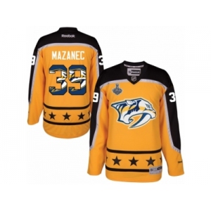 Men's Reebok Nashville Predators #39 Marek Mazanec Authentic Gold Home 2017 Stanley Cup Final NHL Jersey New Style