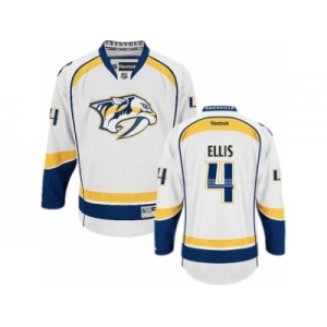 Men's Reebok Nashville Predators #4 Ryan Ellis Authentic White Away NHL Jersey