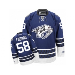 Men's Reebok Nashville Predators #58 Dante Fabbro Authentic Blue Third NHL Jersey