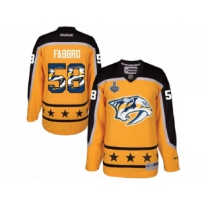 Men's Reebok Nashville Predators #58 Dante Fabbro Authentic Gold Home 2017 Stanley Cup Final NHL Jersey New Style