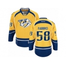 Men's Reebok Nashville Predators #58 Dante Fabbro Authentic Gold Home NHL Jersey