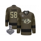 Men's Reebok Nashville Predators #58 Dante Fabbro Premier Green Salute to Service 2017 Stanley Cup Final NHL Jersey