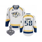 Men's Reebok Nashville Predators #58 Dante Fabbro Premier White Away 2017 Stanley Cup Final NHL Jersey