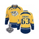 Men's Reebok Nashville Predators #63 Mike Ribeiro Premier Gold Home 2017 Stanley Cup Final NHL Jersey