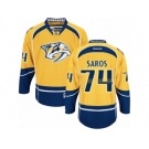 Men's Reebok Nashville Predators #74 Juuse Saros Authentic Gold Home NHL Jersey