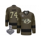 Men's Reebok Nashville Predators #74 Juuse Saros Premier Green Salute to Service 2017 Stanley Cup Final NHL Jersey