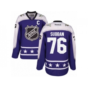Men's Reebok Nashville Predators #76 P.K Subban Authentic Purple Central Division 2017 All-Star NHL Jersey