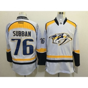 Men's Reebok Nashville Predators #76 P.K Subban Authentic White NHL Jersey