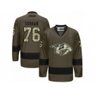 Men's Reebok Nashville Predators #76 P.K Subban Premier Green Salute to Service NHL Jersey