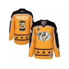 Men's Reebok Nashville Predators #9 Filip Forsberg Authentic Gold Home 2017 Stanley Cup Final NHL Jersey