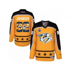 Men's Reebok Nashville Predators #92 Ryan Johansen Authentic Gold Home 2017 Stanley Cup Final NHL Jersey New Style