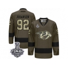 Men's Reebok Nashville Predators #92 Ryan Johansen Premier Green Salute to Service 2017 Stanley Cup Final NHL Jersey