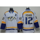 NHL Nashville Predators #12 Mike Fisher White Jerseys