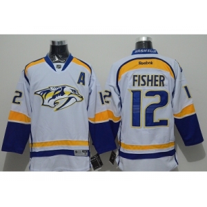 NHL Nashville Predators #12 Mike Fisher White Jerseys