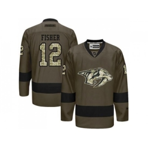 Nashville Predators #12 Mike Fisher Green Salute to Service Stitched NHL Jersey