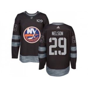 New York Islanders #29 Brock Nelson Black 1917-2017 100th Anniversary Stitched NHL Jersey