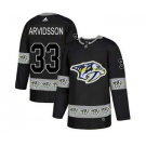 Predators #33 Viktor Arvidsson Black Team Logo Fashion Stitched Hockey Jersey