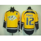 nhl jerseys nashville predators #12 fisher yellow 2011 new(A patch)