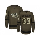 Youth Adidas Nashville Predators #33 Viktor Arvidsson Green Salute to Service Stitched NHL Jersey