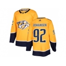 Youth Adidas Nashville Predators #92 Ryan Johansen Yellow Home Authentic Stitched NHL Jersey